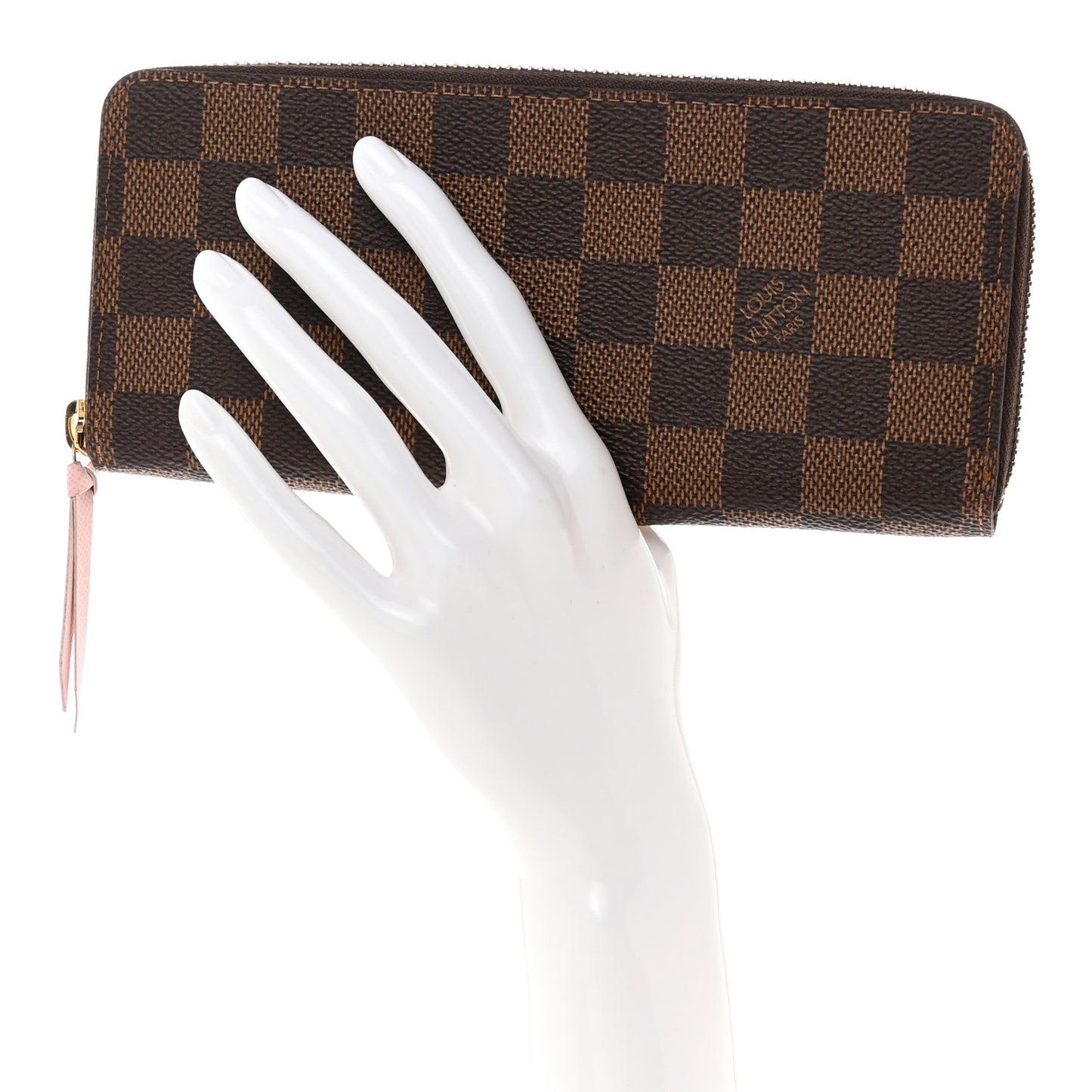 Damier Ebene Clemence Wallet Rose Ballerine