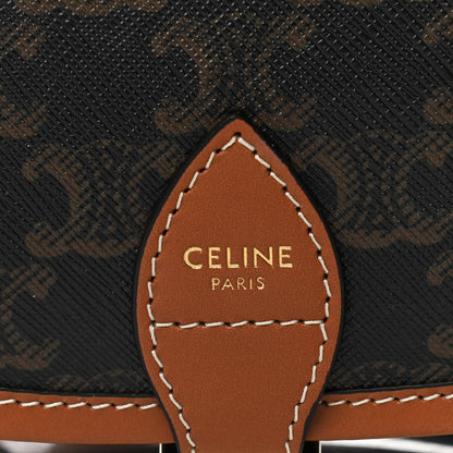 Celine Triomphe Canvas Medium Folco Bag Tan 12 of 13