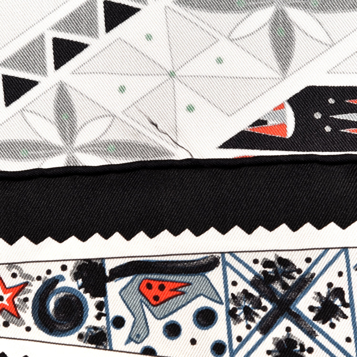 Hermes Silk Ors Blues d'Afrique Scarf 90 Noir Gris Rouge 3 of 7