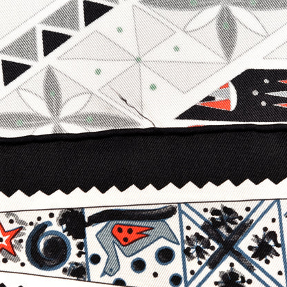 Hermes Silk Ors Blues d'Afrique Scarf 90 Noir Gris Rouge 3 of 7