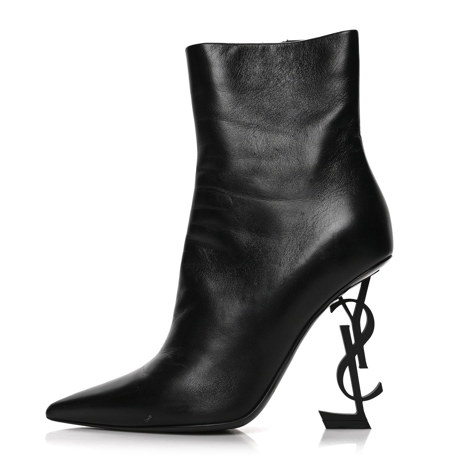 Saint Laurent Calfskin Opyum Ankle Boots 38 Black 1 of 7