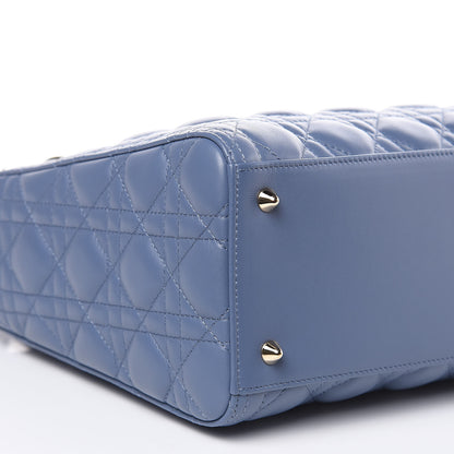 Christian Dior Lambskin Cannage Medium Lady Dior Denim Blue 8 of 9