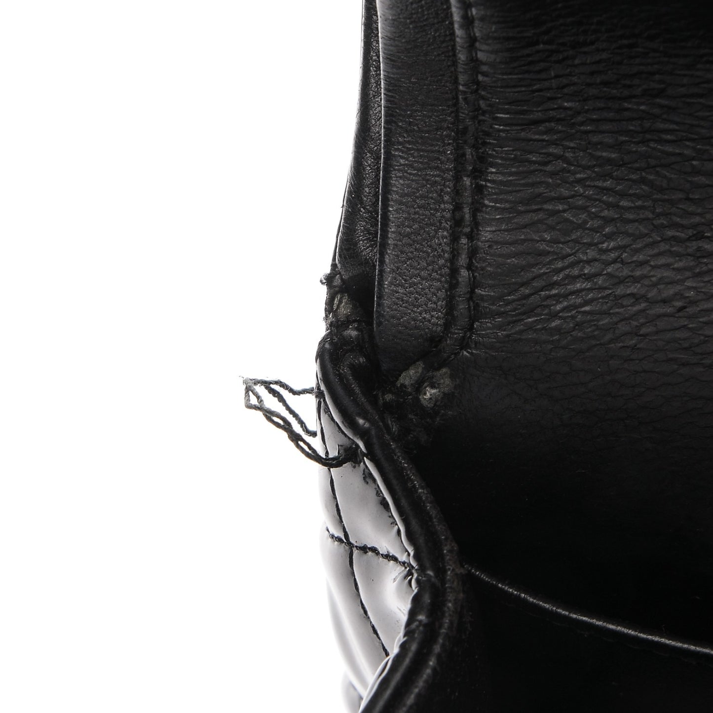 Patent Quilted Medium Double Flap Black
