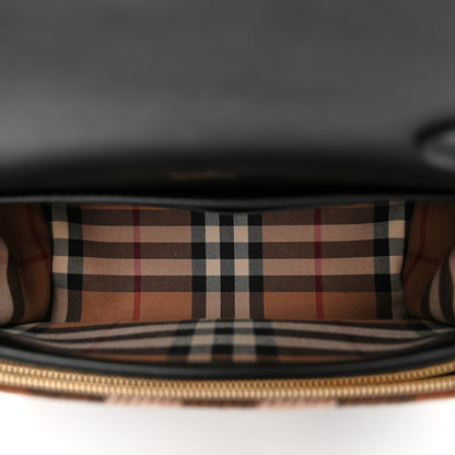 Burberry Cashmere Hackberry Check Note Medium Crossbody Bag Brown 5 of 9
