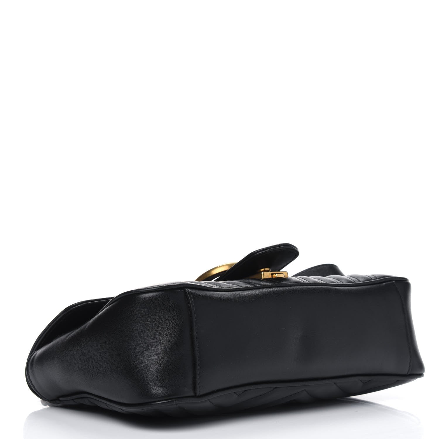 Gucci Calfskin Matelasse Small GG Marmont Shoulder Bag Black 3 of 12