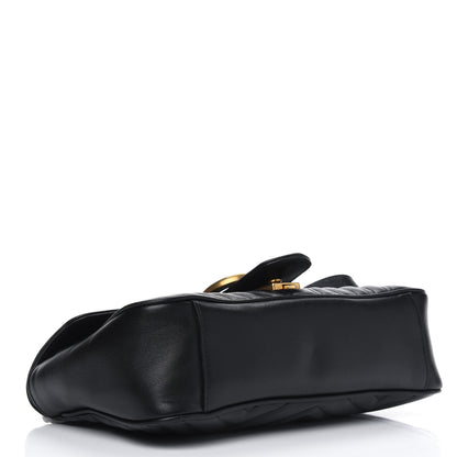 Gucci Calfskin Matelasse Small GG Marmont Shoulder Bag Black 3 of 12