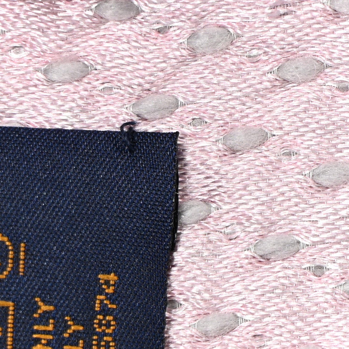 Wool Silk Logomania Shine Scarf Grey Multicolor