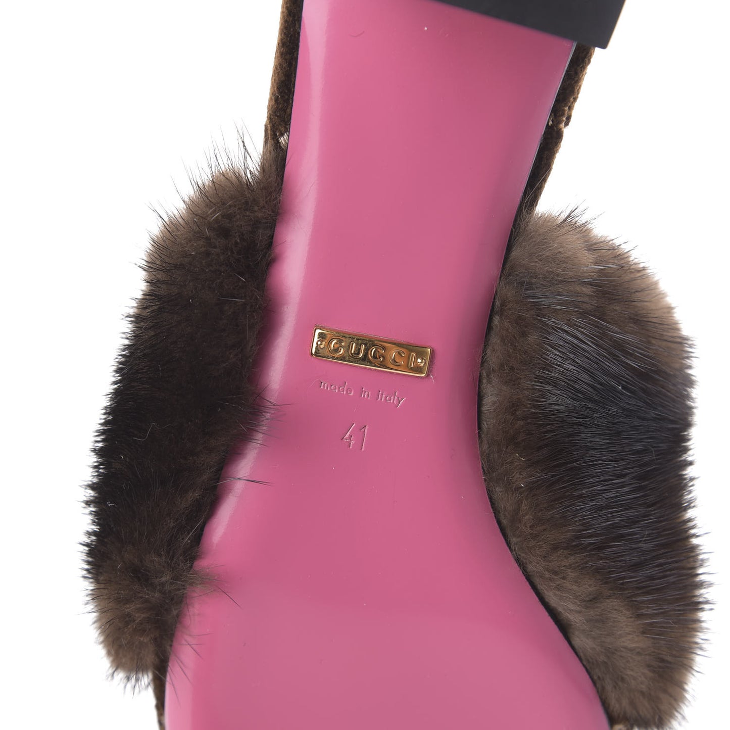Mink Velvet GG Monogram Candy Mules 41 Scan Brown Brown