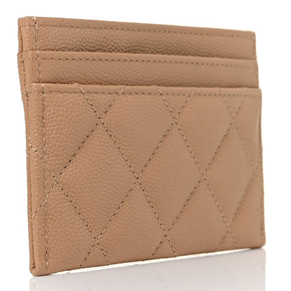 Chanel Caviar Quilted Crystal Card Holder Beige 3 of 11