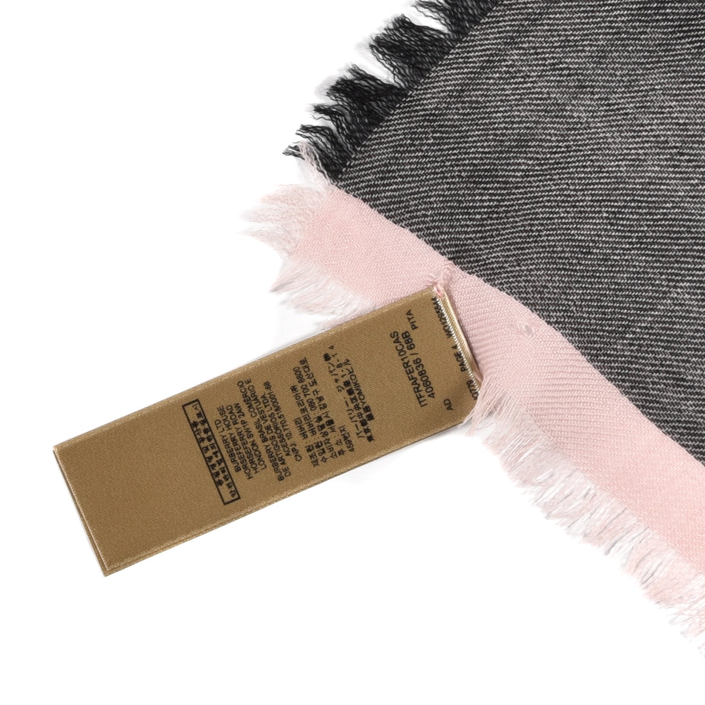 Cashmere Giant Check Scarf Ash Rose