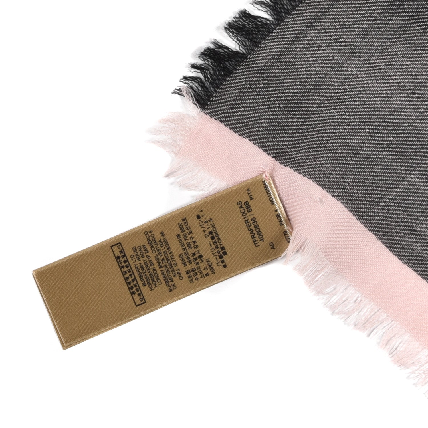 Burberry Cashmere Giant Check Scarf Ash Rose 6 of 6