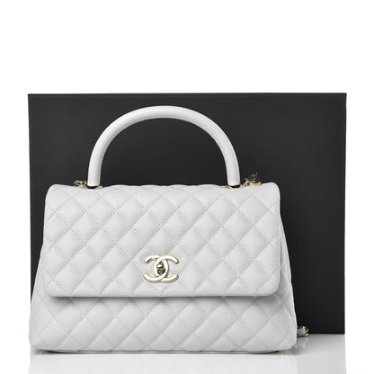 Chanel Caviar Quilted Small Coco Handle Flap Light Grey 9 of 9