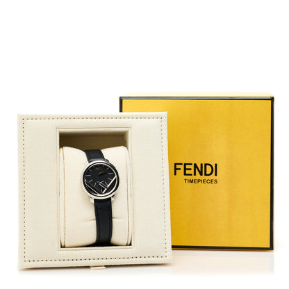 Fendi Stainless Steel Calfskin 28mm Run Away Quartz Watch Black 5 of 5