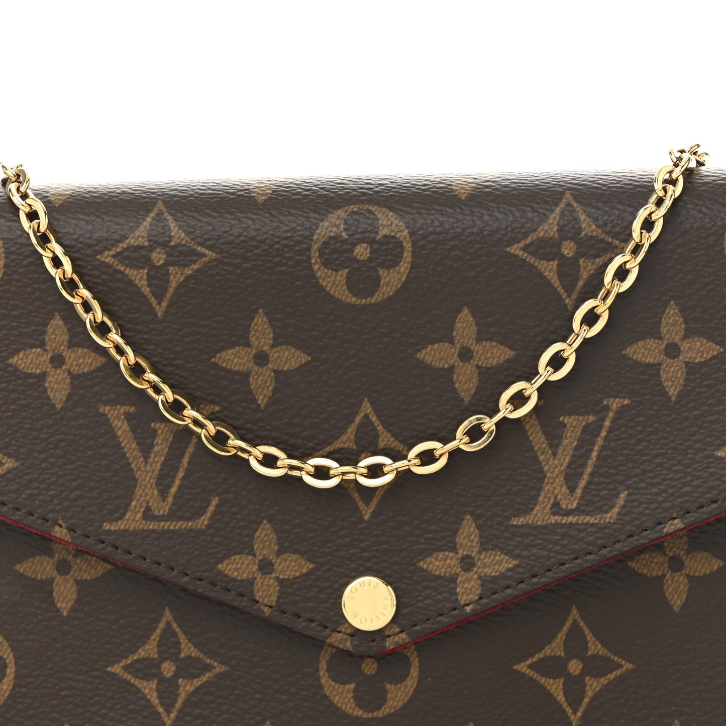 Monogram Pochette Felicie Chain Wallet Fuchsia