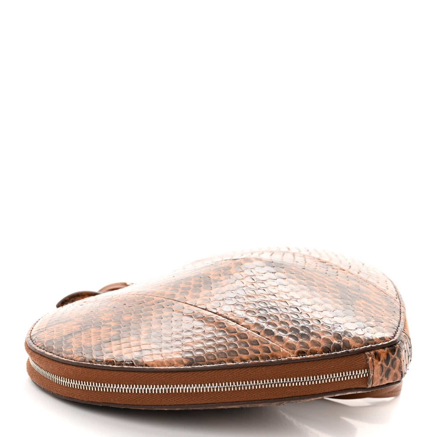Calfskin Snakeskin Embossed Le Coeur Bag Caramel