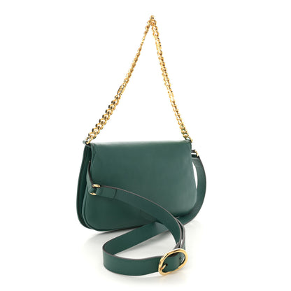 Gucci Roxy Calfskin Blondie Chain Shoulder Flap Bag Emerald 3 of 12