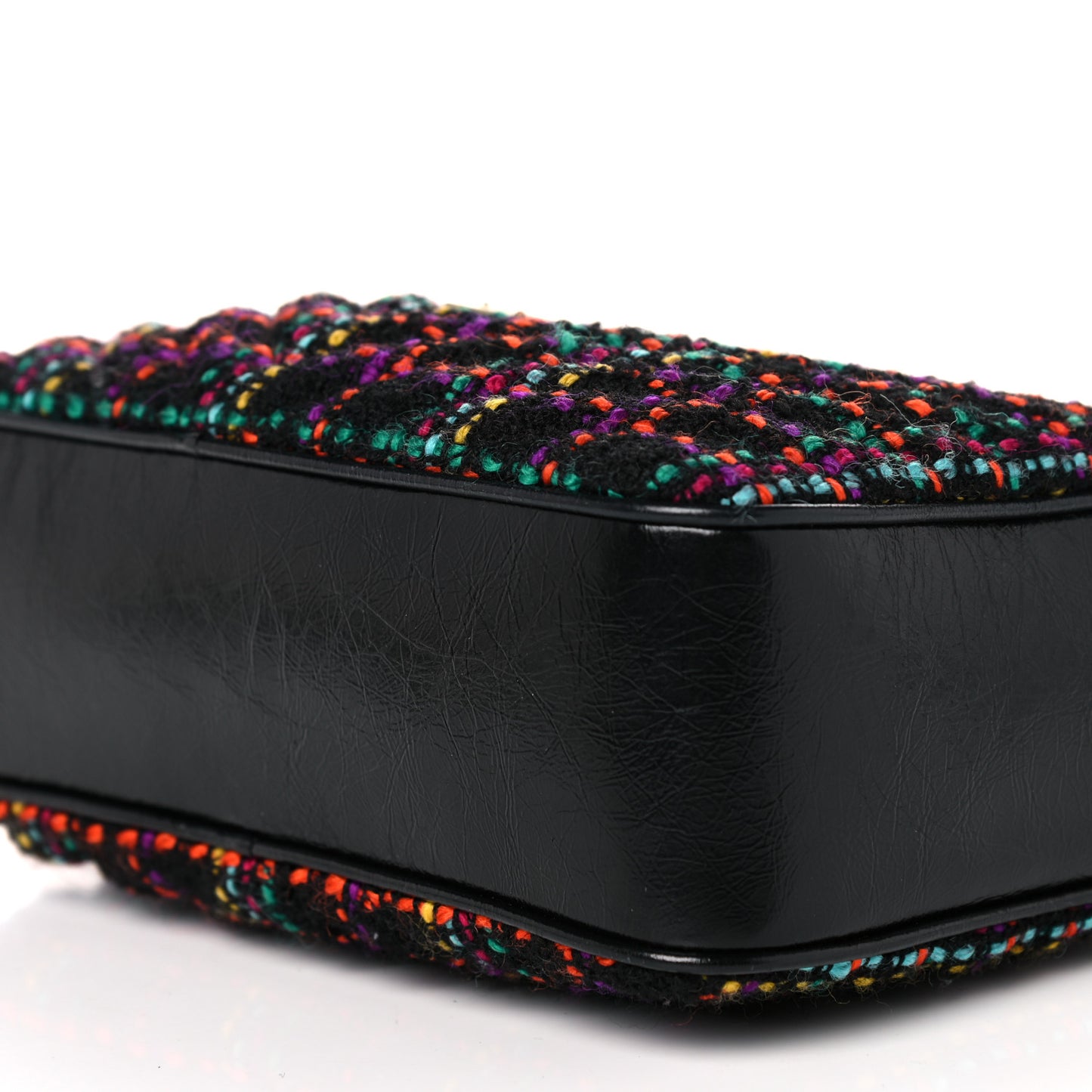 Tweed Calfskin Monogram Lou Camera Bag Black