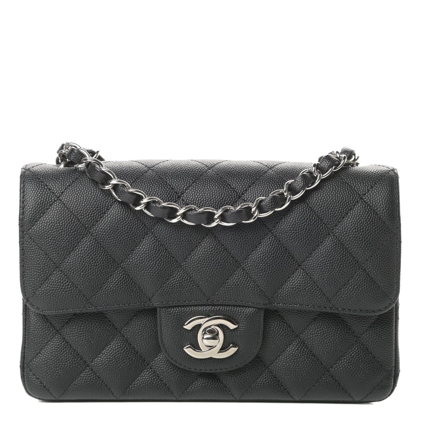 Caviar Quilted Mini Rectangular Flap Black