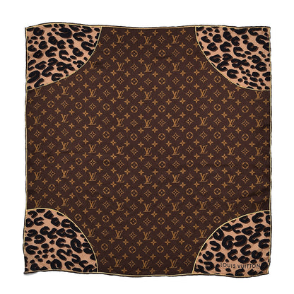 Louis Vuitton Silk Leopard Monogram Square Scarf 1 of 5