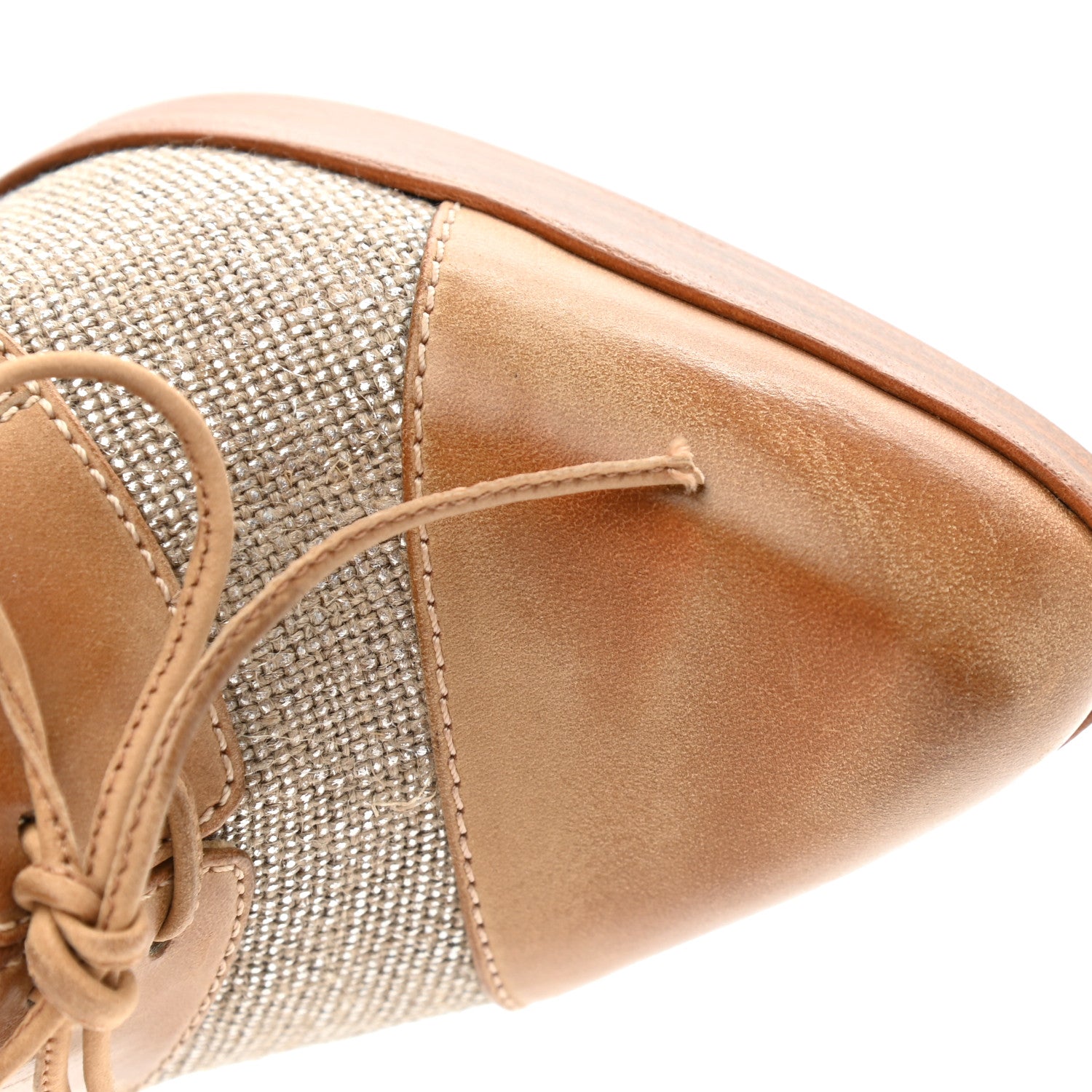 Christian Louboutin Canvas Calfskin Colorblock Pumps 35.5 Beige 10 of 12