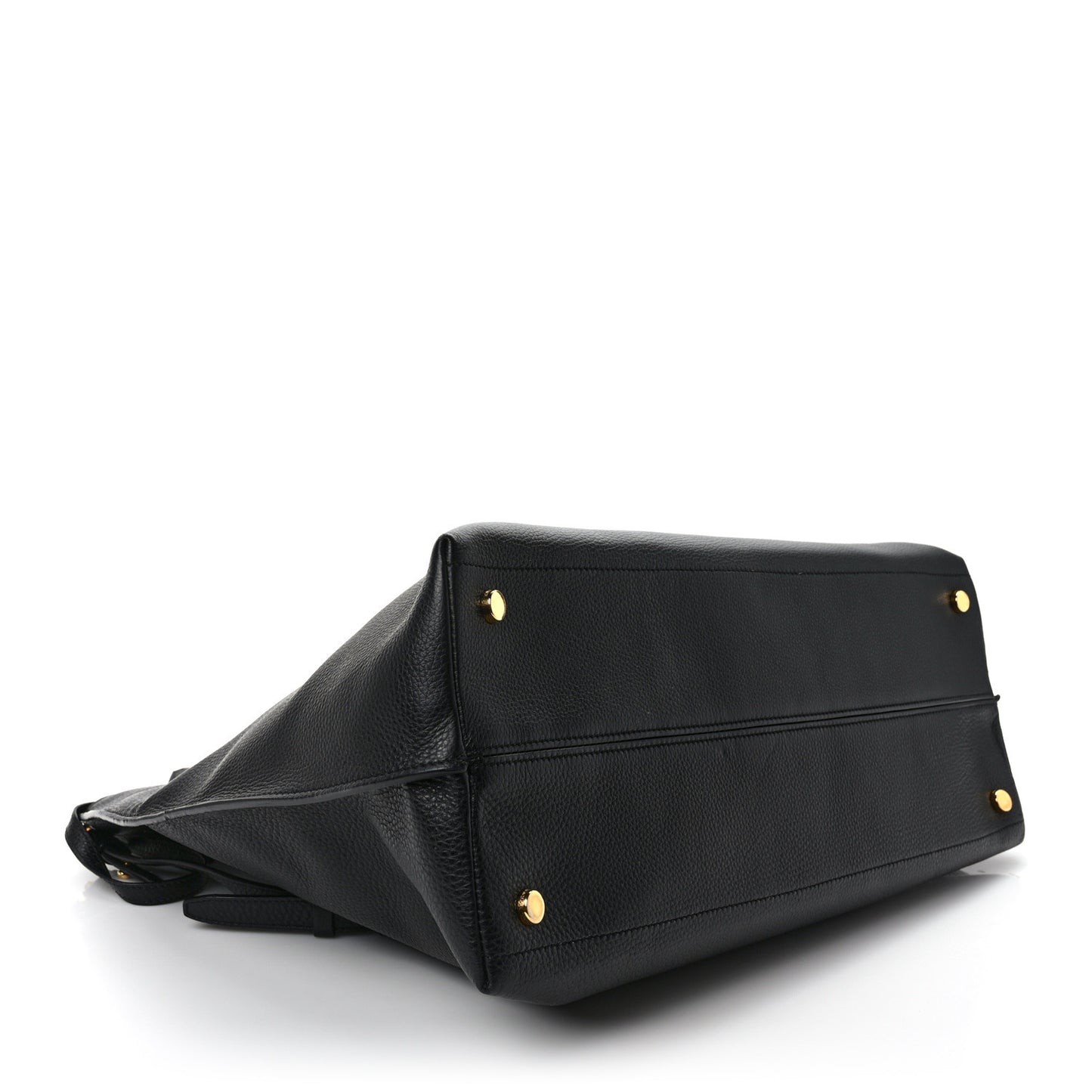 Grained Calfskin Alix Padlock Zip Tote Black