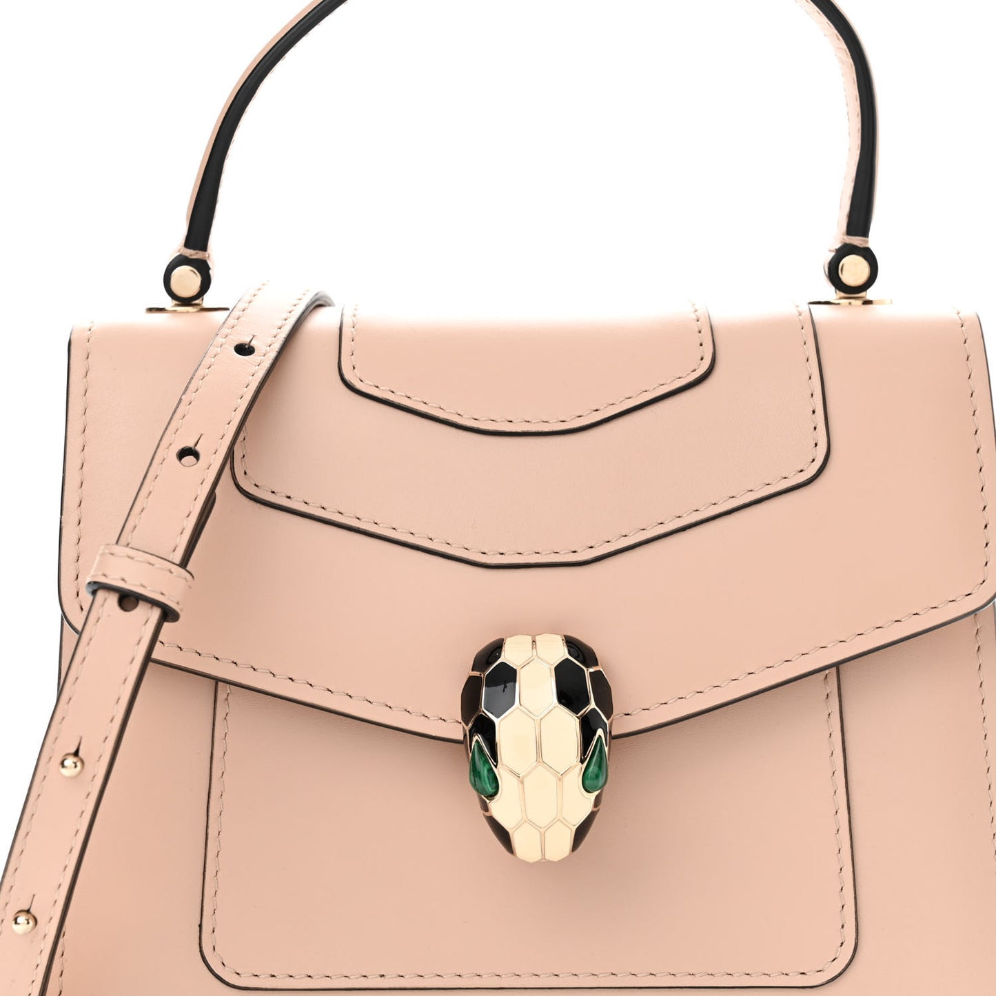Calfskin Serpenti Forever Top Handle Crystal Rose