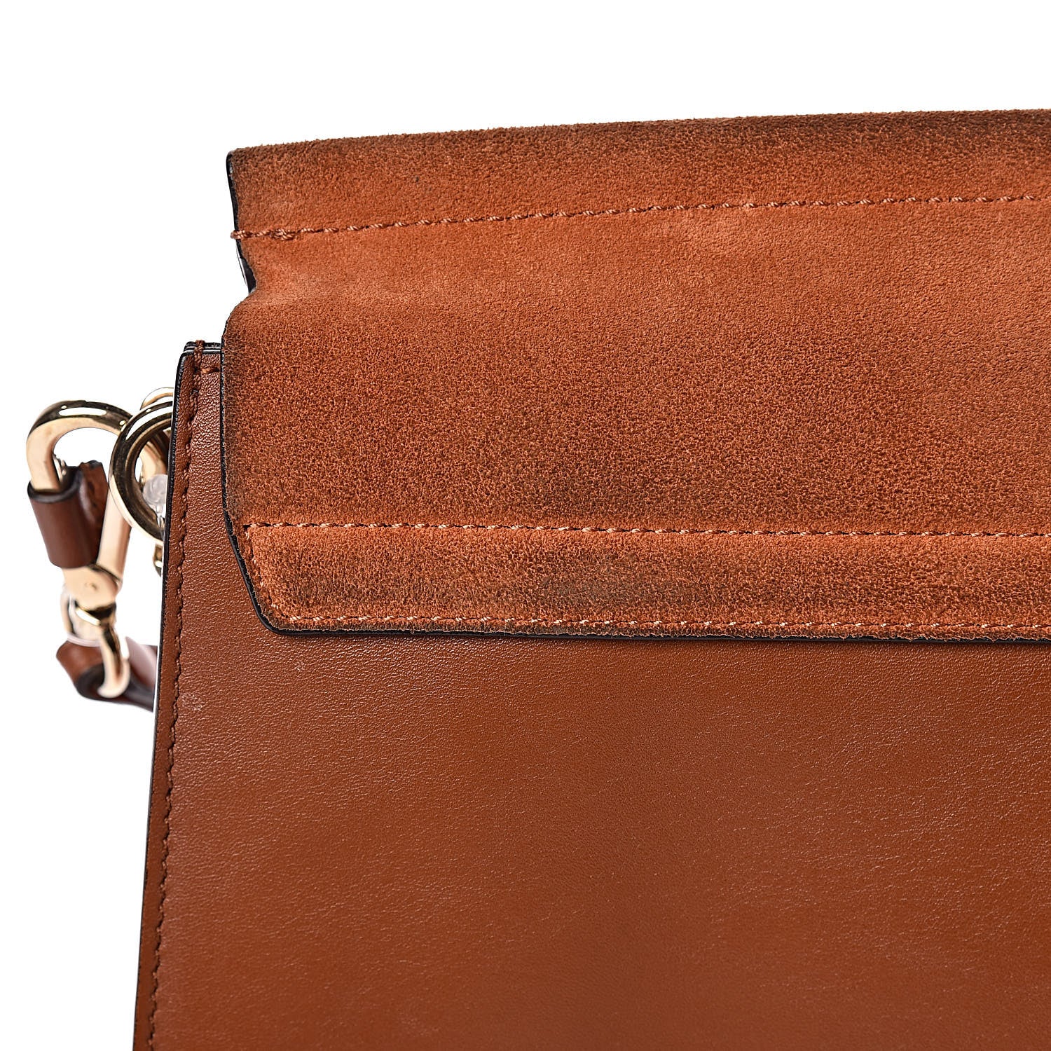 Chloe Suede Calfskin Medium Faye Shoulder Bag Tobacco 9 of 19