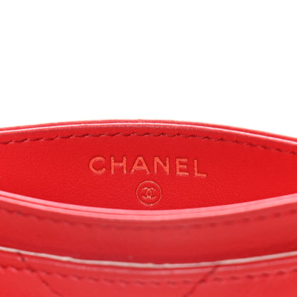 Chanel Sheepskin Chevron Quilted Reissue Card Holder Red 6 of 10