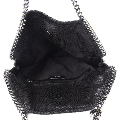 Stella McCartney Snakeskin Effect Falabella Fold Over Tote Black 5 of 11