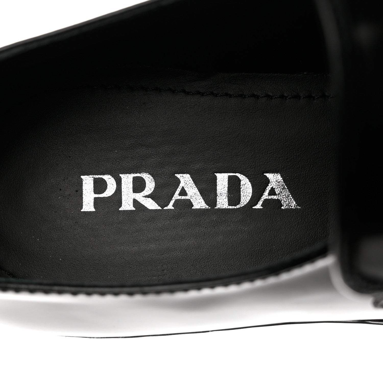 Prada Spazzolato Metal Triangle Logo 50mm Loafers 39 Black 6 of 10