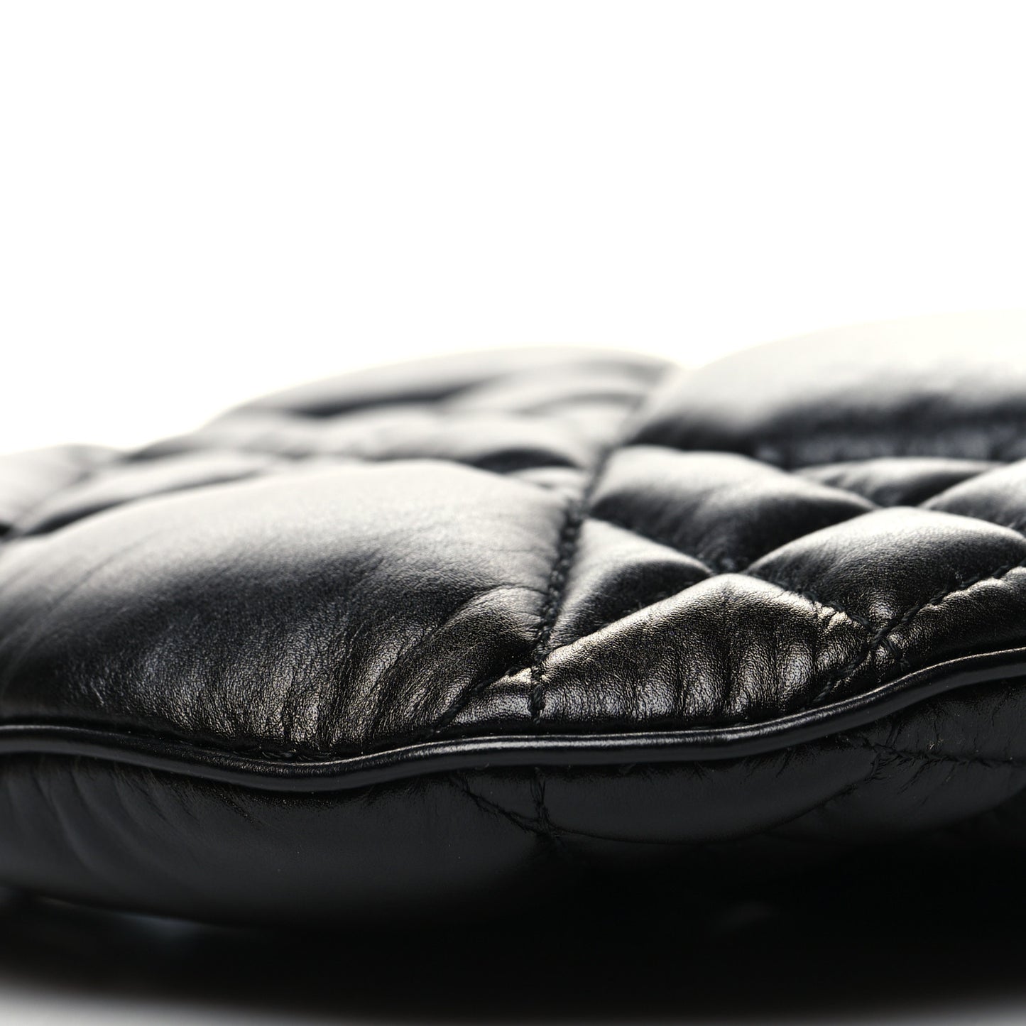 Calfskin Macrocannage Mini Dior Caro Tulip Bag Black