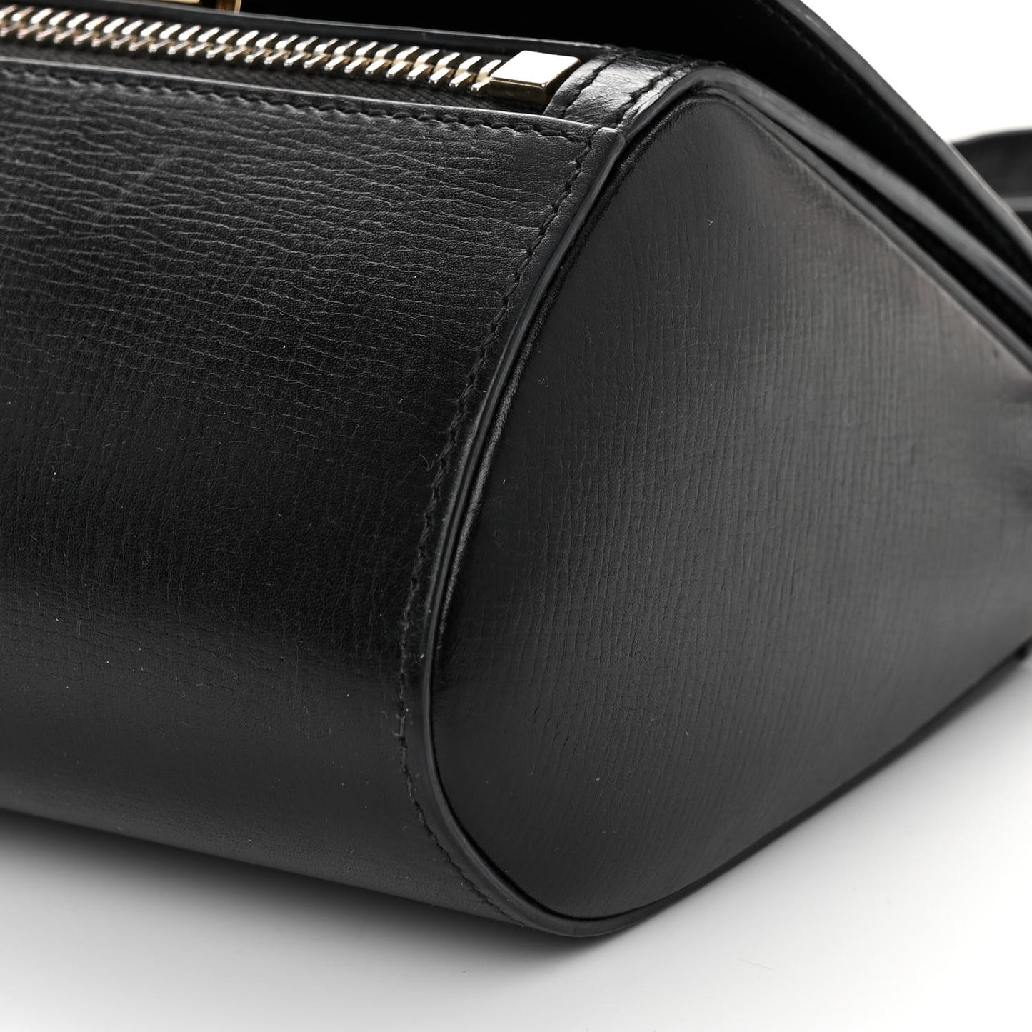 Textured Calfskin Mini Pandora Box Crossbody Bag Black