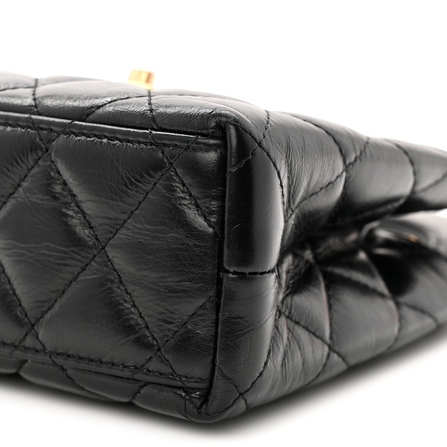 Chanel Shiny Aged Calfskin Quilted Nano Kelly Shopper Black 10 of 10