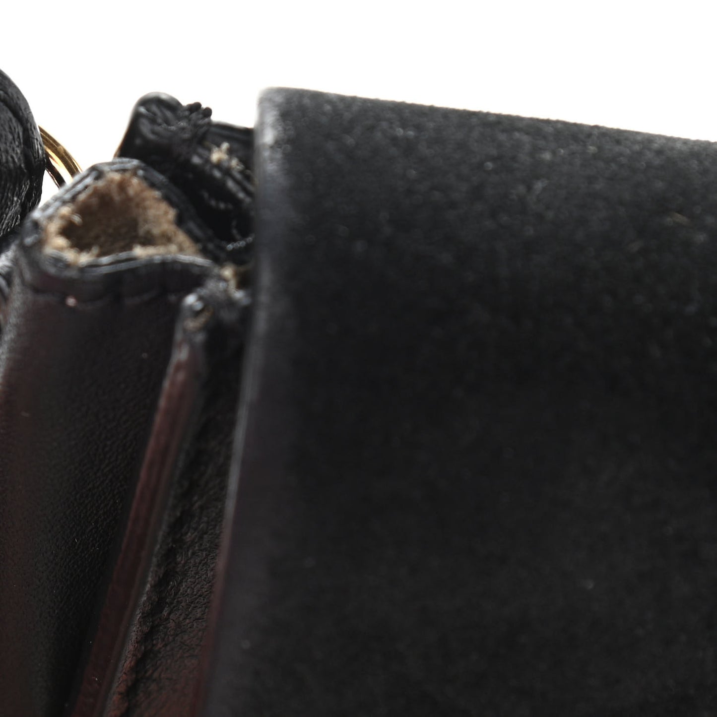 Suede Calfskin Faye Wallet On Strap Black