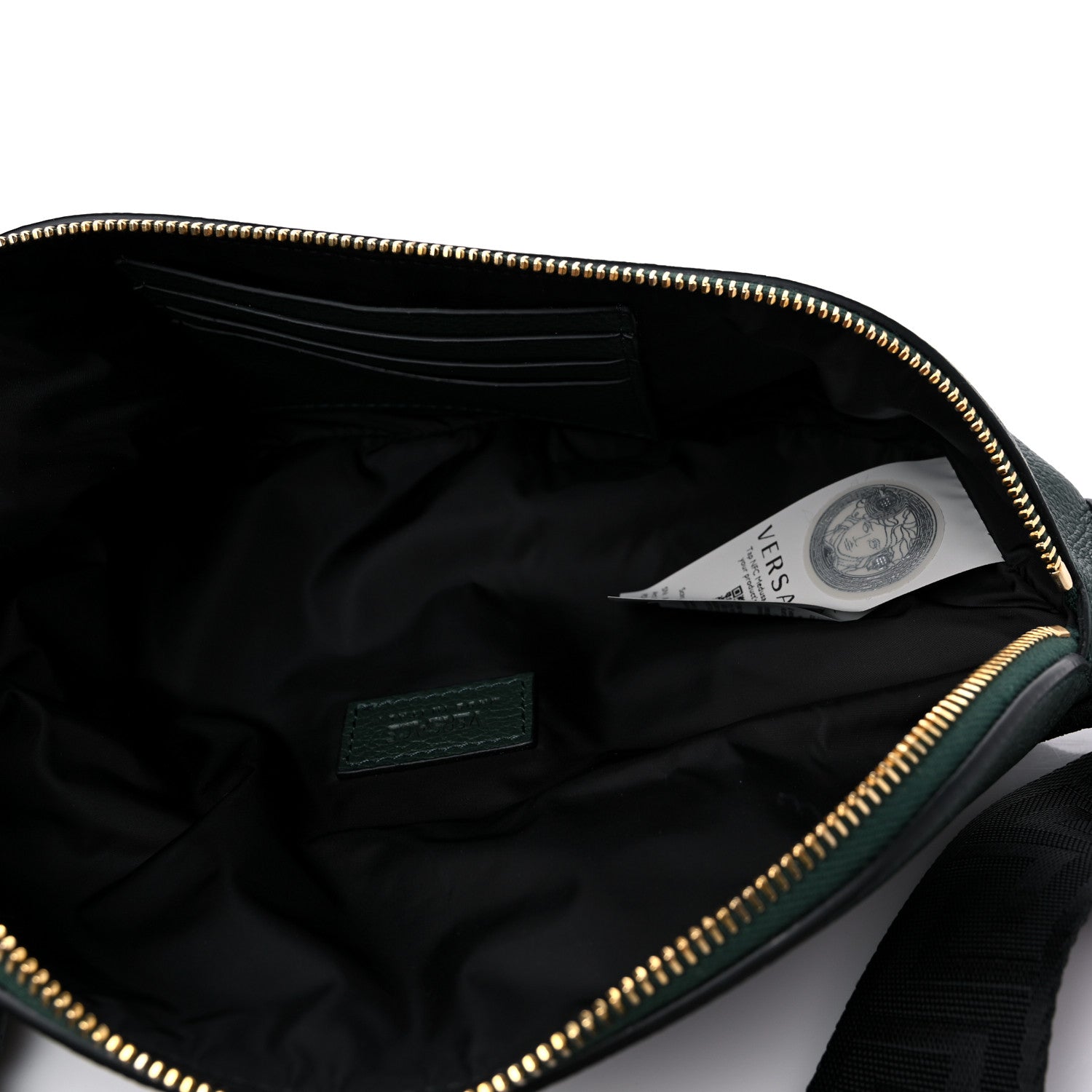 Versace Grained Calfskin Vanitas Medea Belt Bag Green 5 of 9