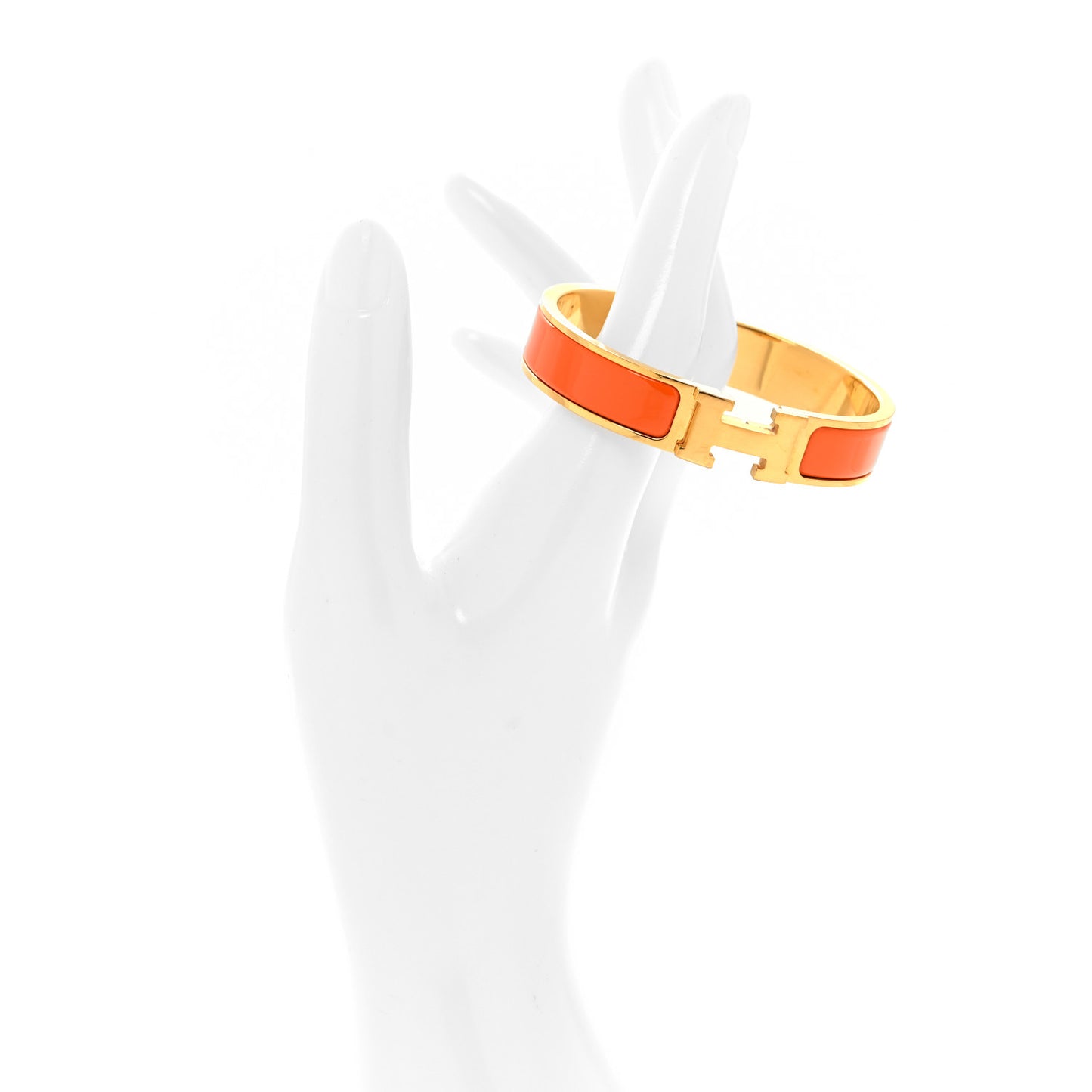 Enamel Narrow Clic Clac H Bracelet PM Orange