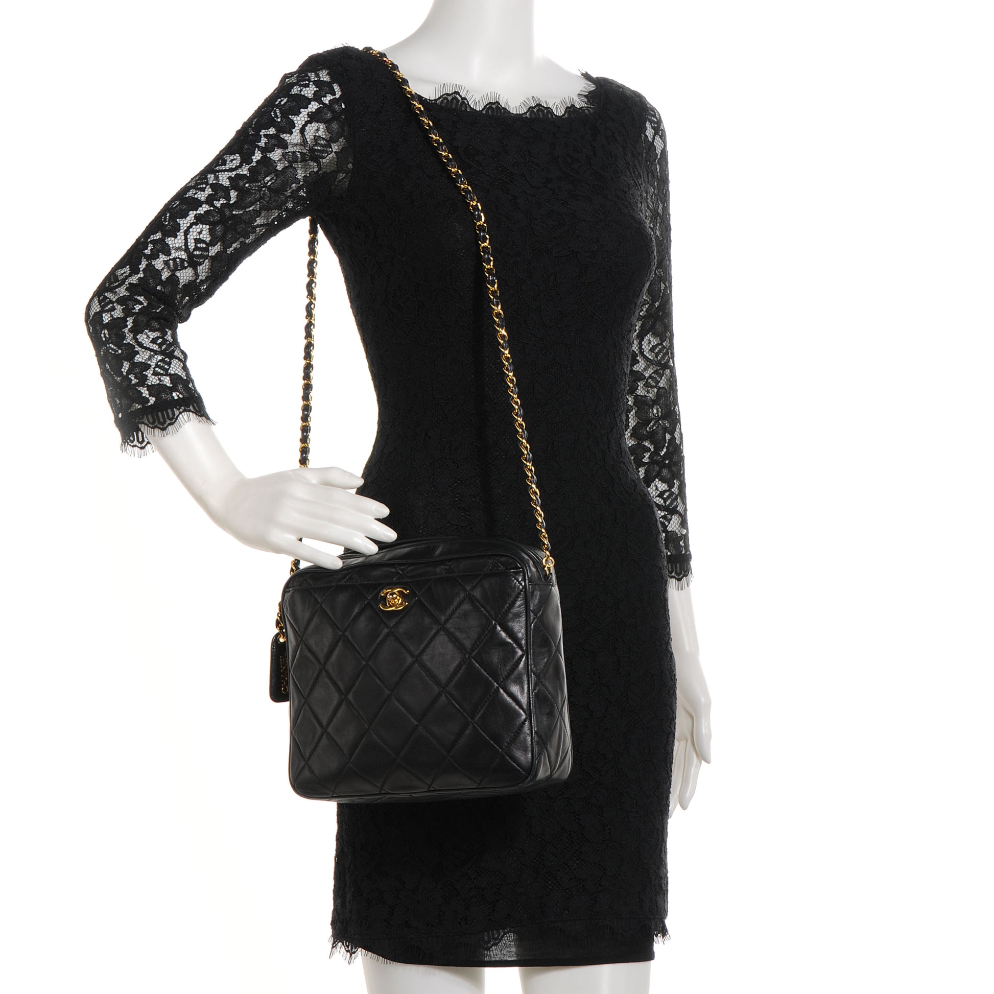Chanel Quilted Lambskin Tassel Camera Case Black 2 of 8