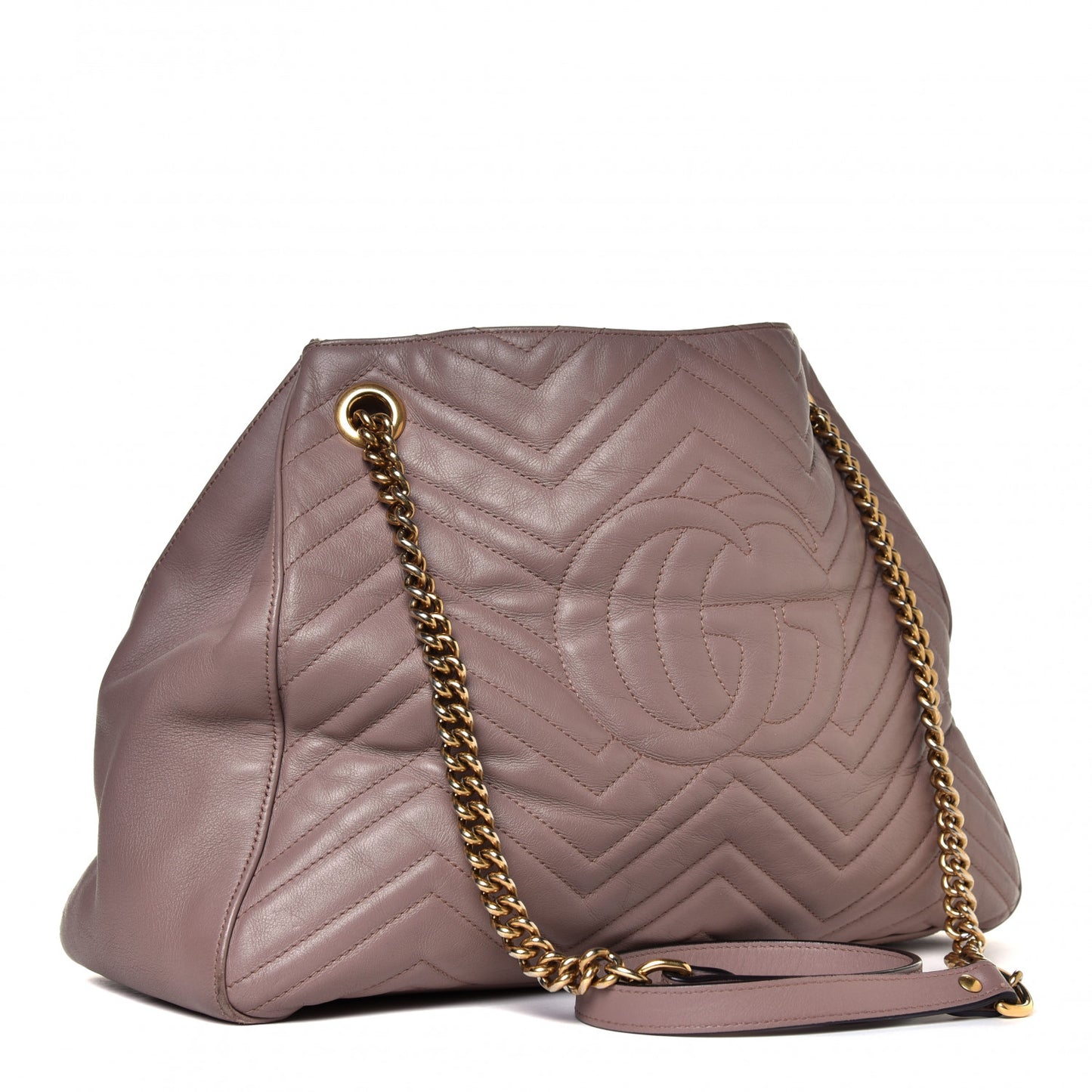 Calfskin Matelasse Medium GG Marmont Shoulder Tote Bag Porcelain Rose