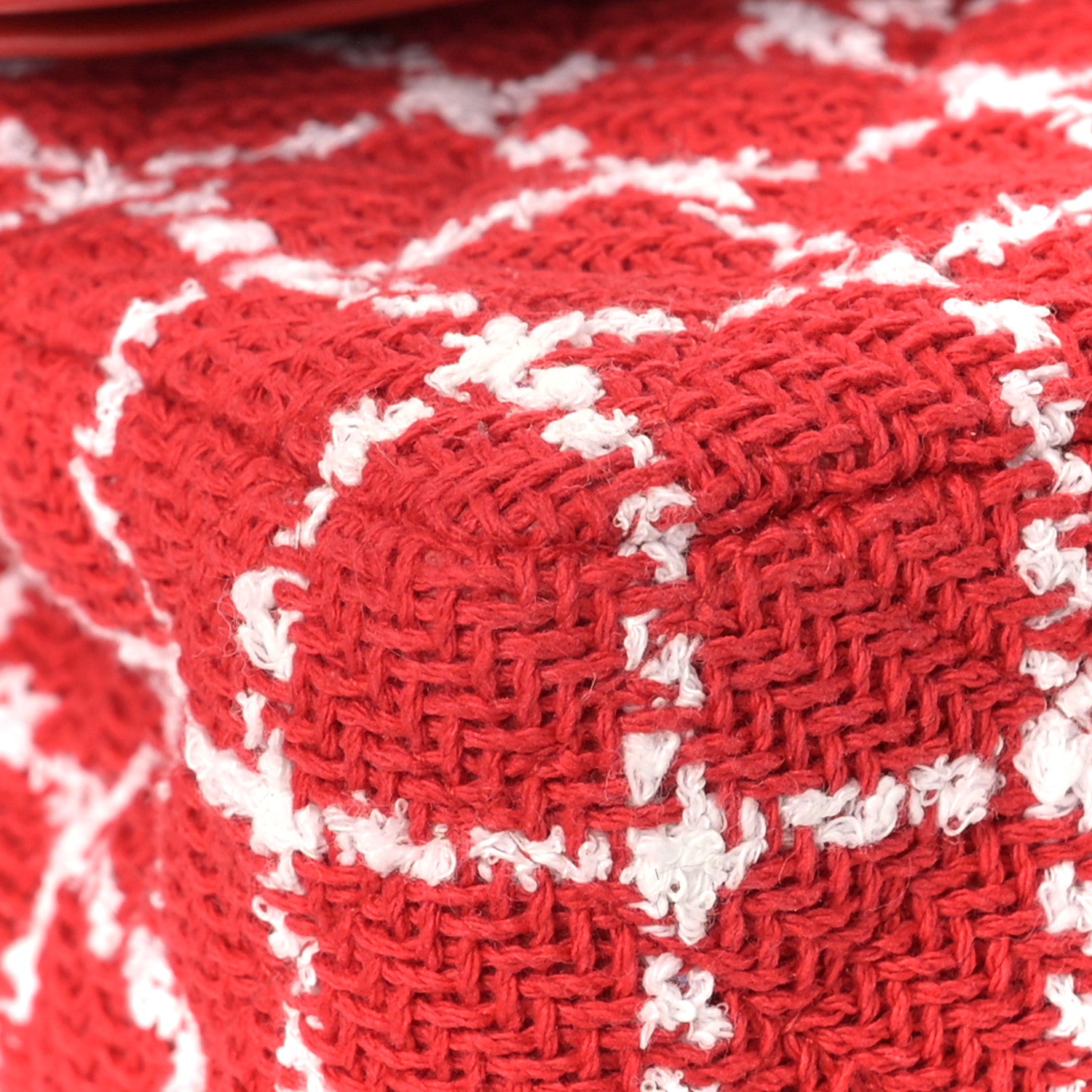 Chanel Tweed Quilted Medium Double Flap Red White 8 of 11