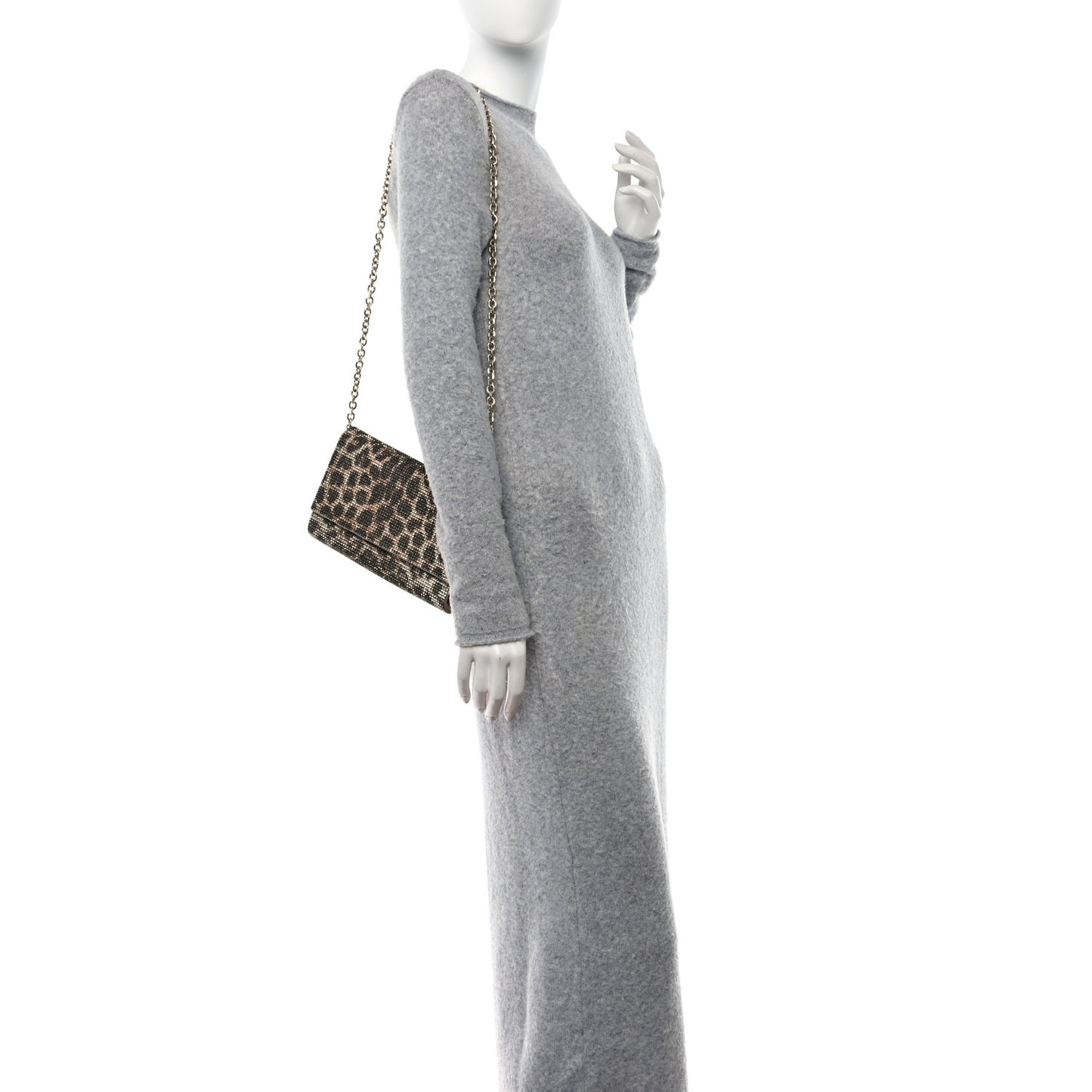 Swarovski Crystal Fizzoni Leopard Clutch Champagne Multicolor