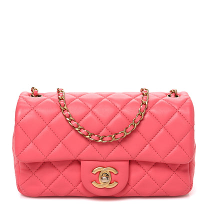 Chanel Lambskin Quilted Pearl Crush Mini Rectangular Flap Pink 1 of 10