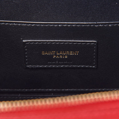 Saint Laurent Lambskin Matelasse Vicky Monogram Belt Bag Eros Red 8 of 9