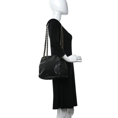 Prada Tessuto Nylon Glace Calf Logo Shoulder Bag Black 2 of 12