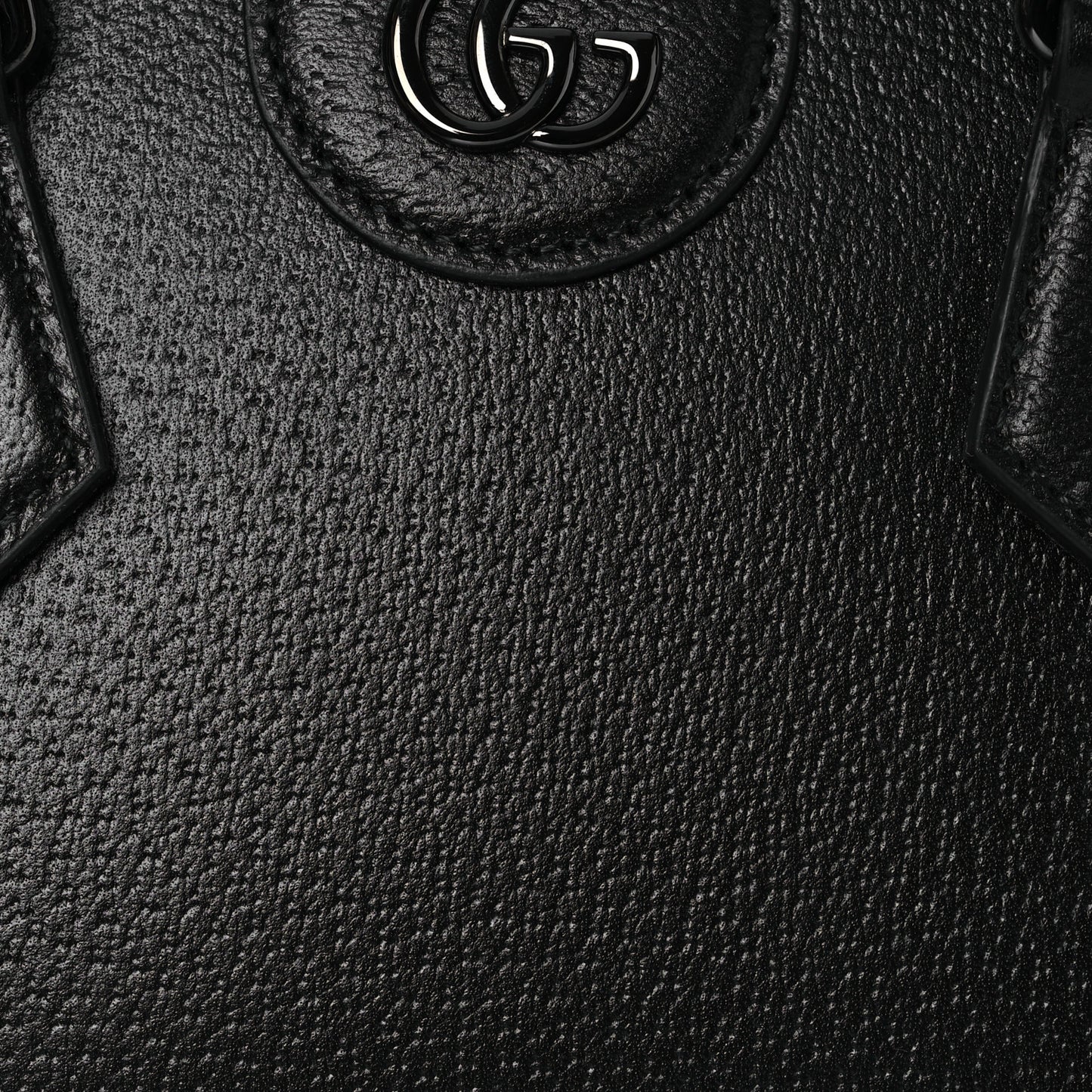 Textured Dollar Calfskin Web Monochrome Mini Diana Tote Bag Black