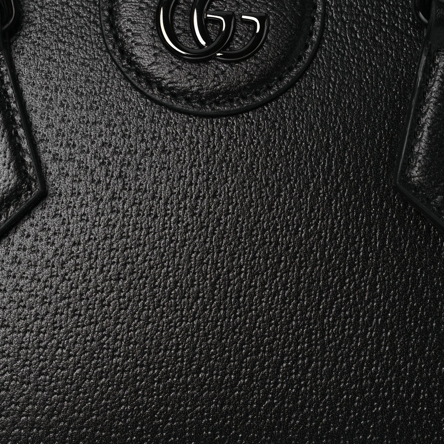 Gucci Textured Dollar Calfskin Web Monochrome Mini Diana Tote Bag Black 8 of 11
