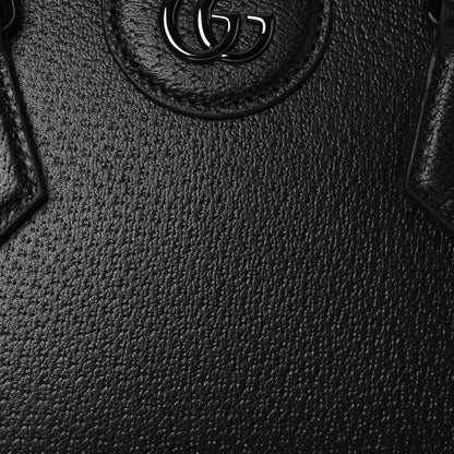 Gucci Textured Dollar Calfskin Web Monochrome Mini Diana Tote Bag Black 8 of 11