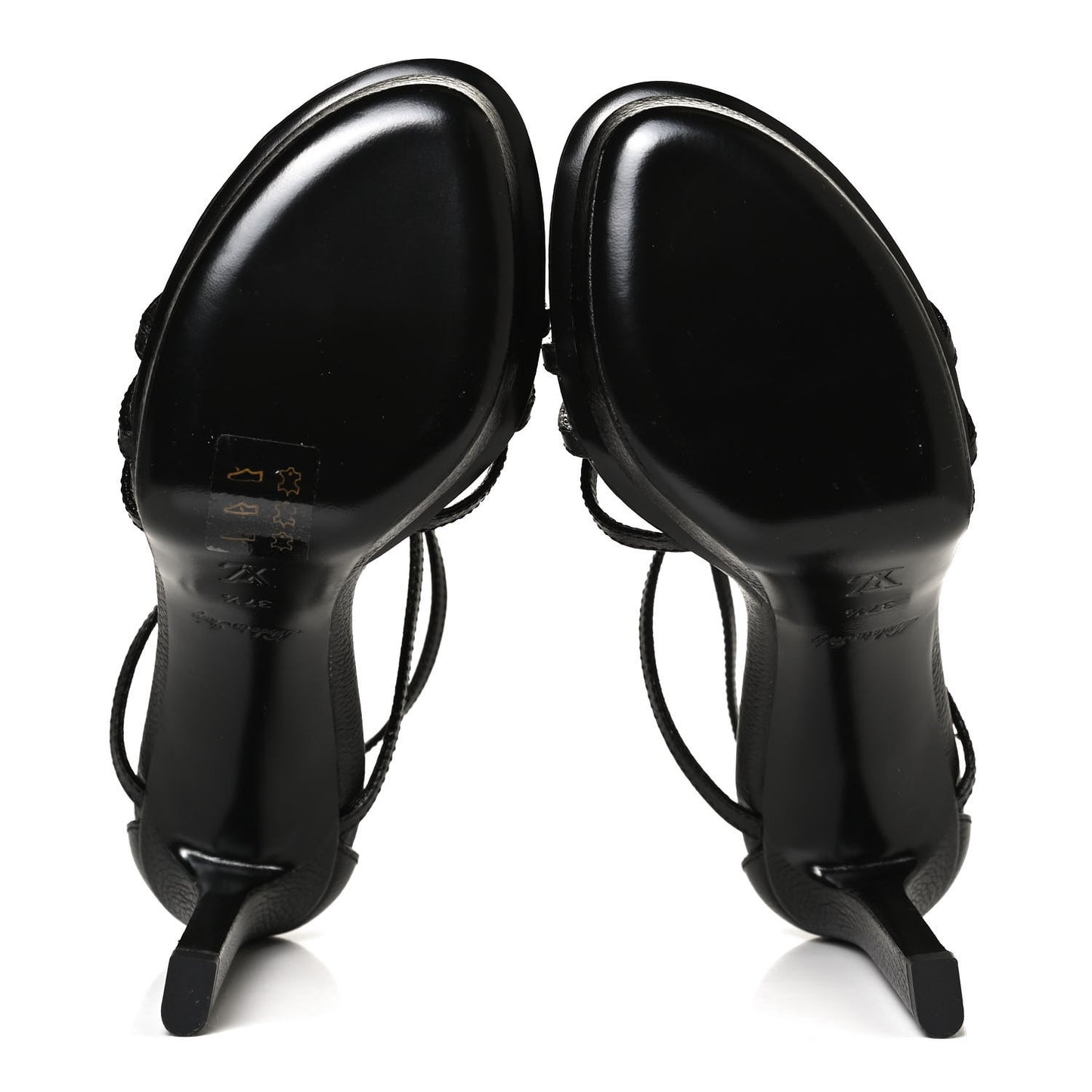 Calfskin Roma Platform Sandals 37.5 Black