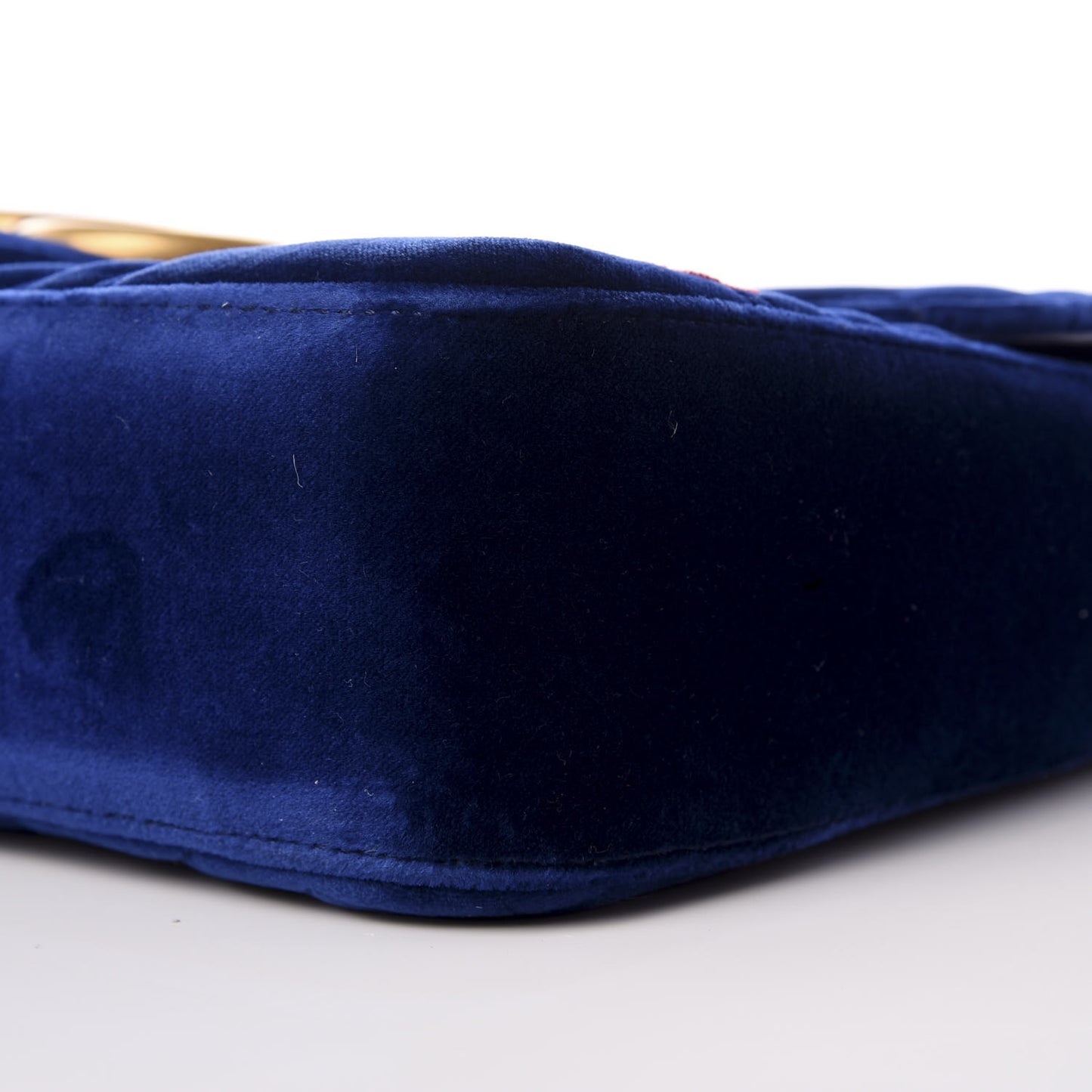 Velvet Matelasse Modern Embroidered Medium GG Marmont Shoulder Bag Cobalt