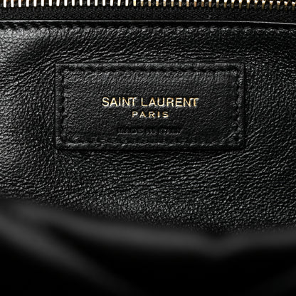 Saint Laurent Satin Quilted Sade Puffer Envelope Clutch Black 6 of 9