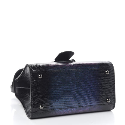 Delvaux Iridescent Lizard Mini Brillant Satchel Black 4 of 9